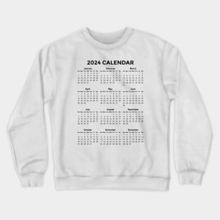 Simple Minimalist Vertical 2024 Calendar Crewneck Sweatshirt